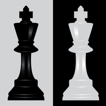 king black and white chess piece vector illustration