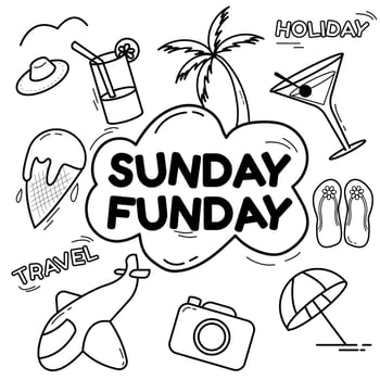 sunday doodle art design.vector illustration vector
