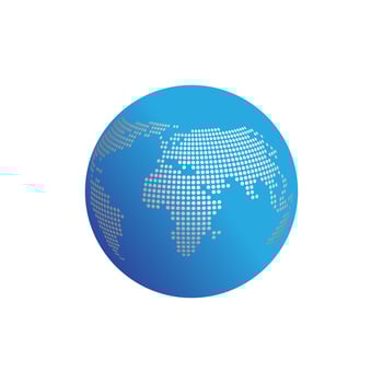 Blue Earth Globe tech Vector with cirle contryisland