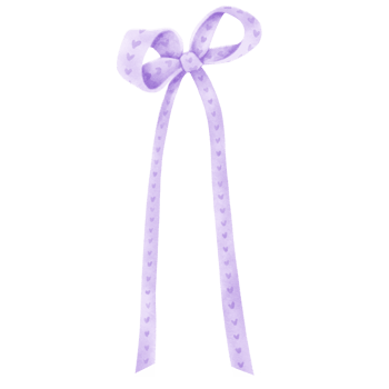 Purple gift ribbon bow illustrations hand painted watercolor styles png