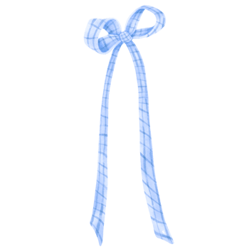 Blue gift ribbon bow illustrations hand painted watercolor styles png
