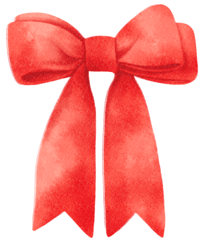 Red gift ribbon bow illustrations hand painted watercolor styles png