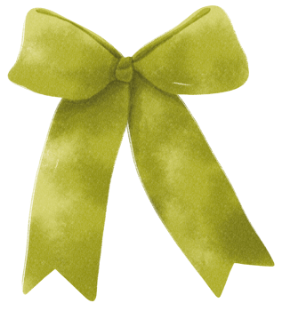 Green gift ribbon bow illustrations hand painted watercolor styles png