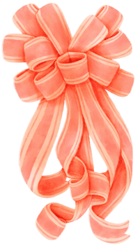 Red gift ribbon bow illustrations hand painted watercolor styles png