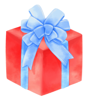 Gift box illustration watercolor style png