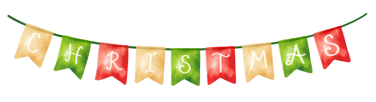 Christmas Banner Burlap Sign Party Buntings illustrations watercolor styles png