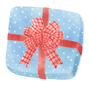 Gift box illustration watercolor style png