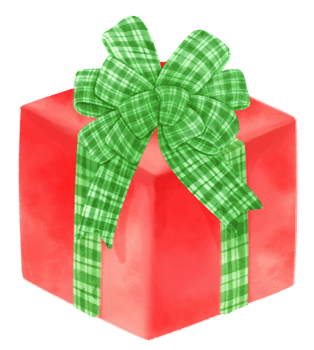 Gift box illustration watercolor style png