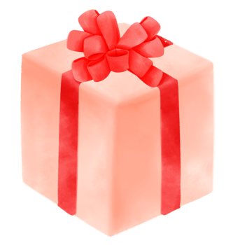 Gift box illustration watercolor style png
