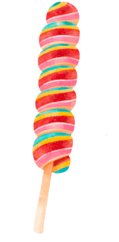 Stick candy illustration watercolor style png