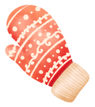 Christmas gloves illustrations watercolor styles png