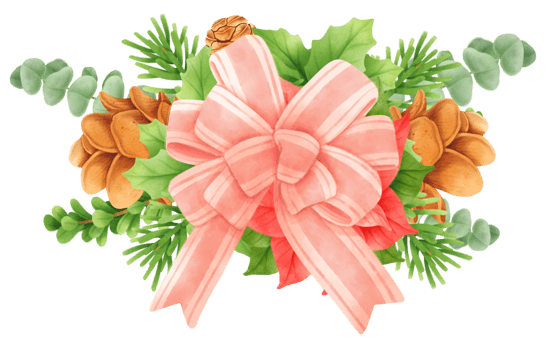 Christmas greenery bouquet watercolor illustration styles png