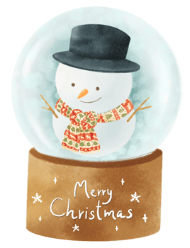 Snow globe illustrations watercolor styles png