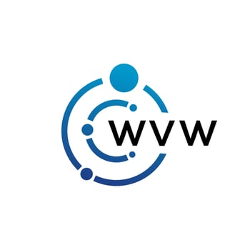 WVW letter technology logo design on white background. WVW creative initials letter IT logo concept. WVW letter design. vector