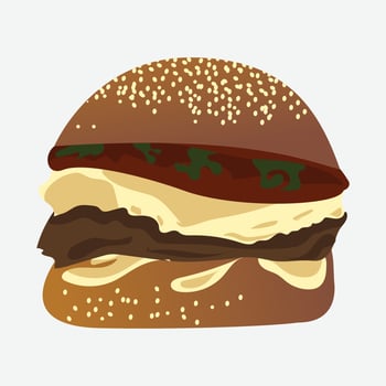 Burger Vector Design. Burger vector set.Colorful Silhouette Design Set.