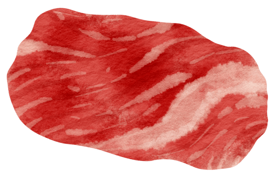 raw meat watercolor style for Decorative Element png