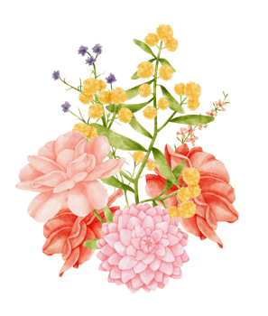 flower bouquet watercolor for wedding png
