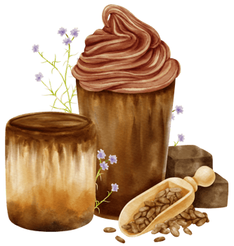 chocolate drink composition watercolor png