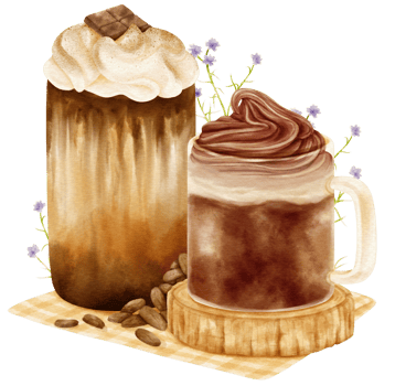 chocolate drink composition watercolor png