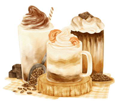 chocolate drink composition watercolor png