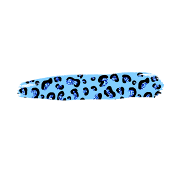 Blue Leopard Glitter Brush Stroke png