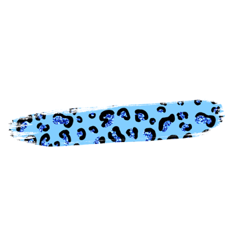 Blue Leopard Glitter Brushstroke png