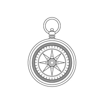 Compass Outline Icon Illustration on White Background vector