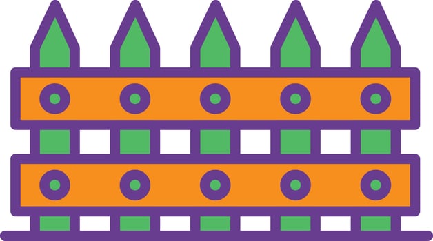 Fence Line Filled Two Color vector