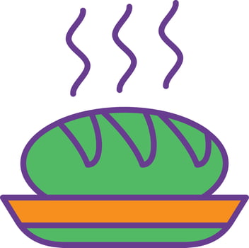 Bread Line Filled Two Color vector