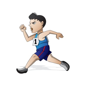 runner athlete running mascot cartoon vector