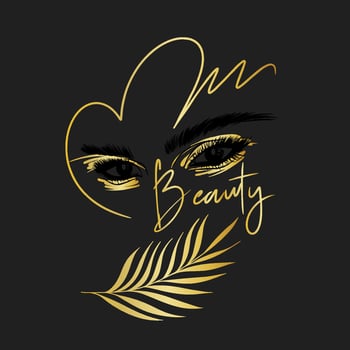 Beauty masters gold card on black background vector