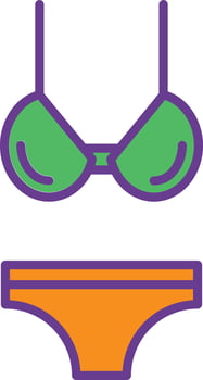 Bikini Line Filled Two Color vector