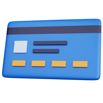 3d rendering blue credit card isolated png