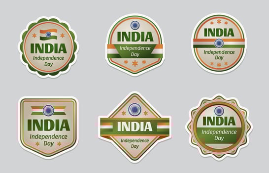 India Independence Day Stickers vector