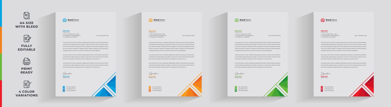 Letterhead corporate creative business company  minimal clean unique template design vector