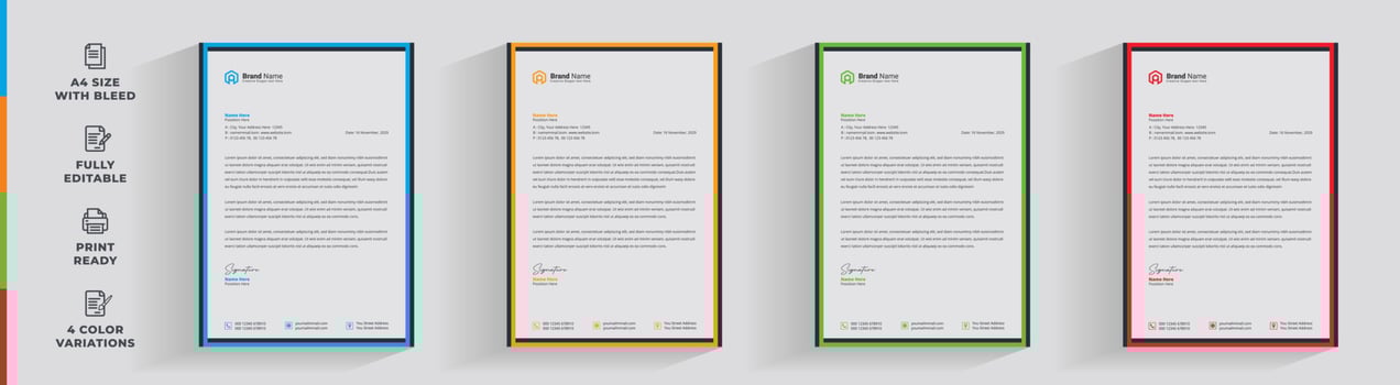 Letterhead corporate creative business company  minimal clean unique template design vector