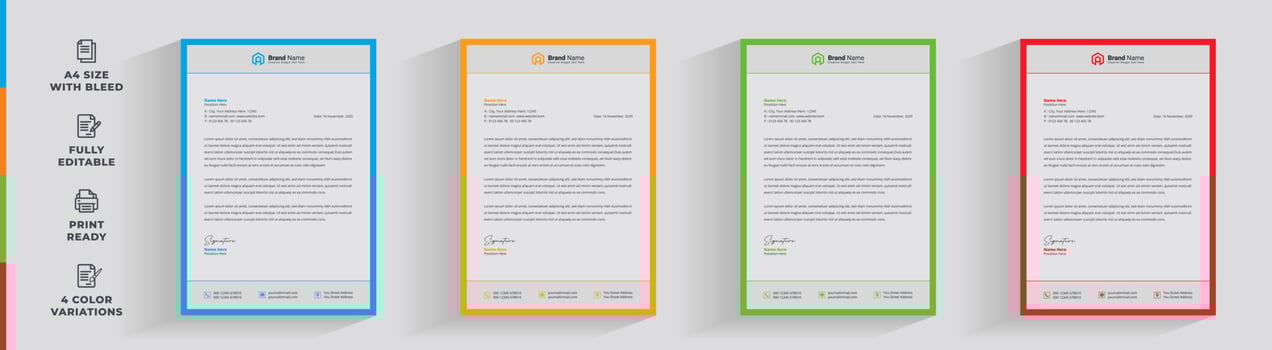 Letterhead corporate creative business company  minimal clean unique template design vector