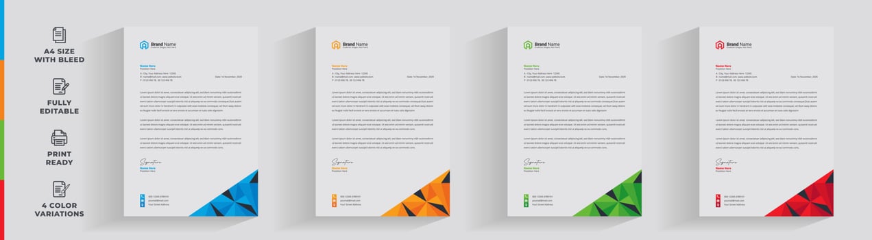 Letterhead corporate creative business company  minimal clean unique template design vector
