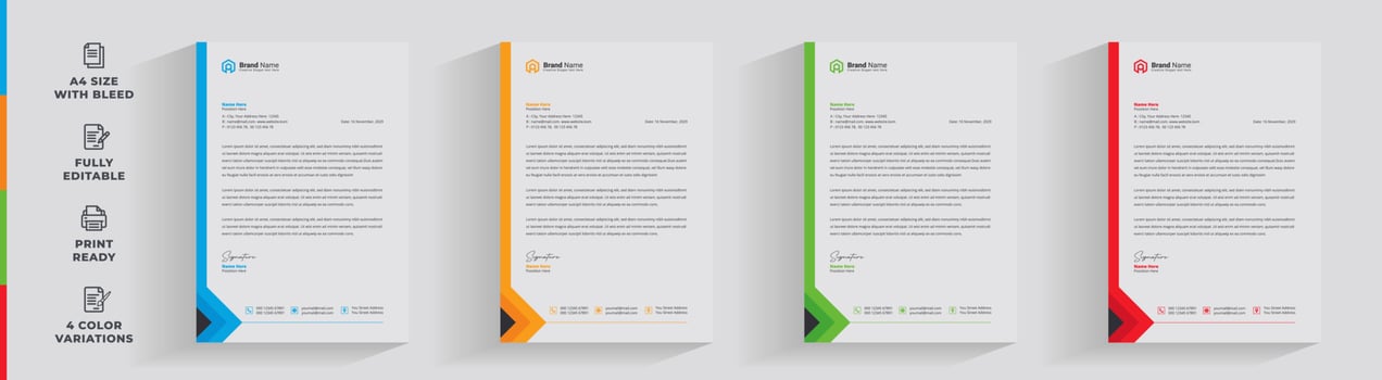 Letterhead corporate creative business company  minimal clean unique template design vector