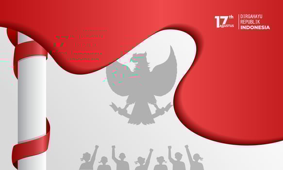 17 august. indonesia happy independence day greeting card vector