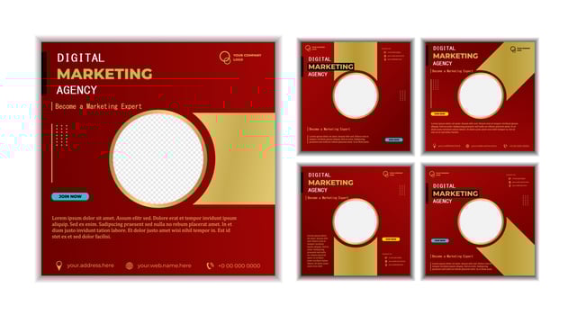 Social media posts template modern design, for digital marketing Agency, business and others vector