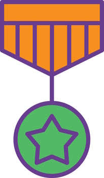 Medal Line Filled Two Color vector