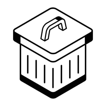 Waste bin icon in line design. vector