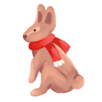 rabbit in a red scarf png