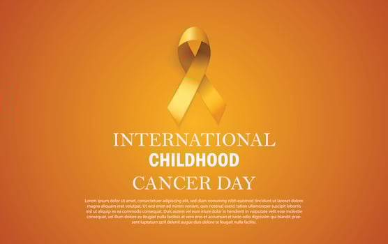 International childhood cancer symbol, Background with gold ribbon vector