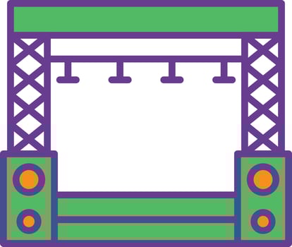 Stage Line Filled Two Color vector
