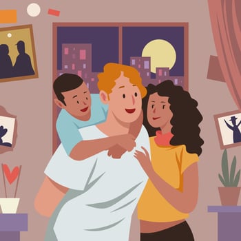 Interracial Family Concept vector