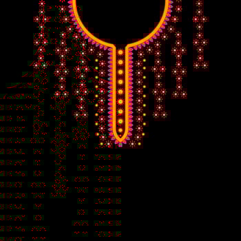 Traditional geometric embroidered neckline,collar for modern fashion vector