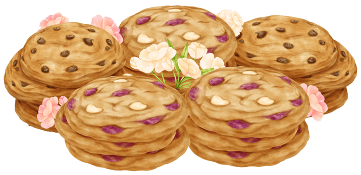 Watercolor cookies illustration png