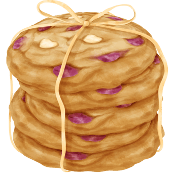 Watercolor cookies illustration png